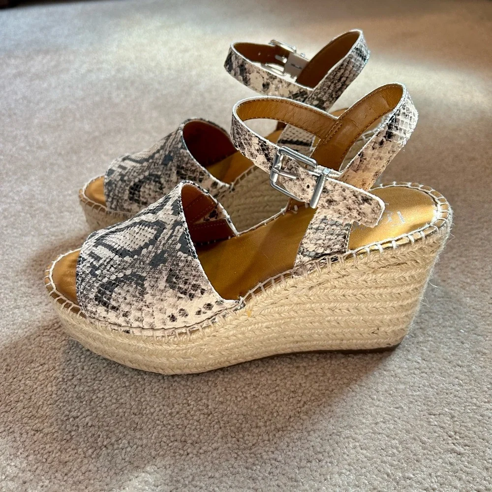 Franco Sarto Snakeprint Leather Wedges - Picture 4 of 13